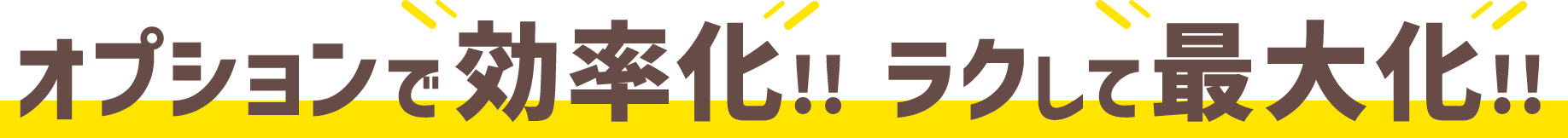 オプションで効率化!! ラクして最大化!!