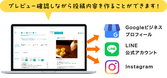 プレビュー確認しながら投稿内容を作ることができます!